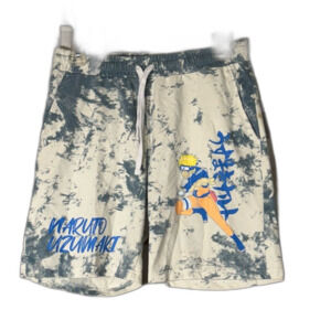 Naruto Uzumaki Graphic Men's Shorts - Blue and Cream size s